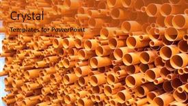  Presentation with pvc - Cool new presentation theme with road drainage - pvc pipes stacked in construction backdrop and a  colored foreground