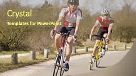  Presentation with spring training - Amazing presentation theme having road during a training backdrop and a coral colored foreground