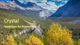  Presentation with canyoning - Amazing PPT theme having road excellence - scenic magnificent canyon backdrop and a tawny brown colored foreground