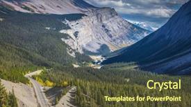  Presentation with banff national park - Presentation theme consisting of road excellence - scenic magnificent canyon background and a tawny brown colored foreground