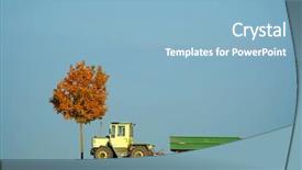  Presentation with driving road - Amazing theme having road farm - tractor driving along field backdrop and a  colored foreground