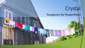  Presentation with old wooden door antique - Amazing PPT theme having road farm - wooden old village in summer backdrop and a light blue colored foreground