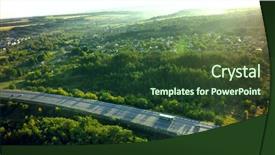  Presentation with road trip cars - Colorful PPT theme enhanced with road for cars aerial view backdrop and a tawny brown colored foreground