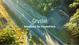  Presentation with road trip cars - Slides with road for cars aerial view background and a ocean colored foreground