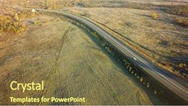  Presentation with road trip cars - Cool new slides with road for cars aerial view backdrop and a  colored foreground