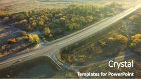  Presentation with top view of candles - Theme with road for cars aerial view background and a  colored foreground