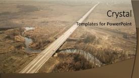  Presentation with green nature - Presentation design consisting of road for cars aerial view background and a  colored foreground