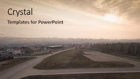  Presentation with rally car - Presentation theme with road for cars aerial view background and a lemonade colored foreground