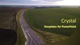  Presentation with cars - Slides with road-for-cars-aerial-view background and a tawny brown colored foreground