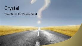  Presentation with cloud - Cool new PPT theme with road forming a question backdrop and a light blue colored foreground