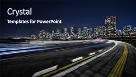  Presentation with vancouver city - PPT theme having road go through downtown vancouver background and a wine colored foreground