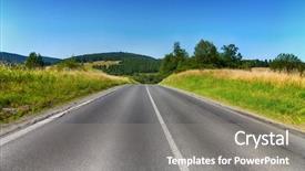  Presentation with country brunei - Audience pleasing slides consisting of road goes into the distance backdrop and a gray colored foreground