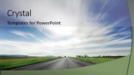  Presentation with empty road motion blur - Audience pleasing presentation design consisting of road going straight ahead backdrop and a light blue colored foreground