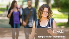  Presentation with worried female college student for health check up - Colorful presentation theme enhanced with road graduation - mid adult female student backdrop and a coral colored foreground