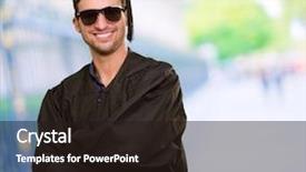  Presentation with happy sad face man - Colorful theme enhanced with road graduation - portrait of happy graduate man backdrop and a wine colored foreground