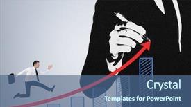  Presentation with business success - Amazing slide set having road graph - business man close-up write success backdrop and a ocean colored foreground