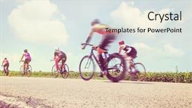  Presentation with bicycles - PPT layouts with road health - racing bicycles motion blur background and a light gray colored foreground