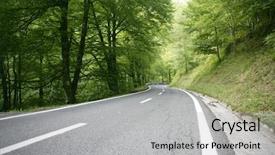  Presentation with forest road green - Colorful presentation enhanced with road in a beech green backdrop and a light gray colored foreground