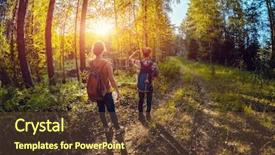  Presentation with pine forest - PPT theme featuring road in a forest background and a tawny brown colored foreground