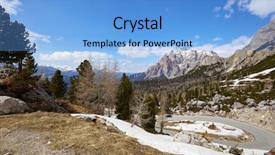  Presentation with landon the mountain road - Cool new slides with road in a high mountain backdrop and a light blue colored foreground