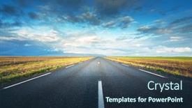  Presentation with iceland - PPT layouts with road-in-autumn-sunny-iceland background and a tawny brown colored foreground