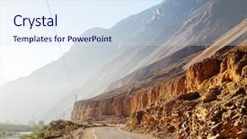  Presentation with road - Slides having road in canyon in peru background and a  colored foreground