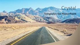  Presentation with united states - PPT theme enhanced with road-in-death-valley-national background and a light blue colored foreground