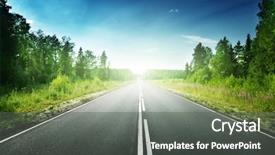  Presentation with forest road - Cool new PPT layouts with road in deep forest backdrop and a dark gray colored foreground