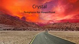  Presentation with lonely desert road - PPT layouts having road in desert on sunset background and a red colored foreground