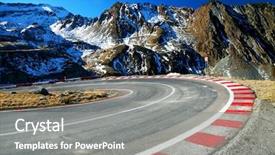  Presentation with romania - Slide set consisting of road in fagaras mountains romania background and a gray colored foreground