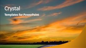  Presentation with stormy sky and dark clouds - Theme consisting of road in field and stormy background and a ocean colored foreground