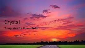  Presentation with stormy sky and dark clouds - Presentation with road in field and stormy background and a red colored foreground