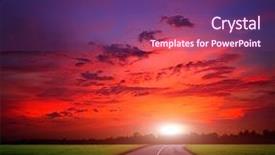  Presentation with stormy sky and dark clouds - Audience pleasing PPT layouts consisting of road in field and stormy backdrop and a violet colored foreground