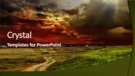  Presentation with stormy sky and dark clouds - Slide deck featuring road in field and stormy background and a wine colored foreground