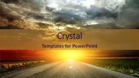  Presentation with road yellow - Slide deck featuring road in field with ripe background and a gold colored foreground