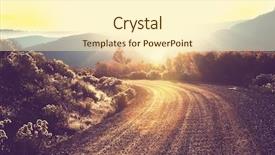  Presentation with forest - Colorful presentation design enhanced with road in forest backdrop and a cream colored foreground