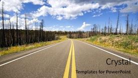  Presentation with grand canyon - Audience pleasing presentation consisting of road in grand canyon national park arizona backdrop and a coral colored foreground