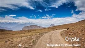  Presentation with himachal pradesh - Slides with road-in-himalayas-spiti-valley background and a coral colored foreground