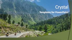 Presentation with motorbikes - Cool new slide deck with road in jammu and kashmir backdrop and a teal colored foreground