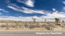  Presentation with joshua tree national park - Theme featuring road-in-joshua-tree-national background and a coral colored foreground