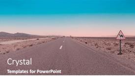  Presentation with camel - Slide deck having road-in-morocco-with-camel background and a gray colored foreground