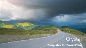 Presentation with deep - Presentation theme having road-in-mountain-and-deep background and a  colored foreground