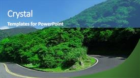  Presentation with mountain - Colorful PPT layouts enhanced with road in mountain backdrop and a teal colored foreground