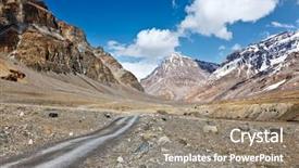  Presentation with himachal pradesh - Cool new presentation theme with road in mountains himalayas spiti valley himachal pradesh india backdrop and a gray colored foreground