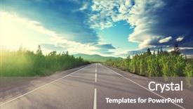  Presentation with mountains - PPT theme consisting of road in mountains background and a gray colored foreground