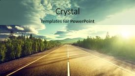  Presentation with road trip - Amazing PPT theme having road in mountains backdrop and a seafoam green colored foreground