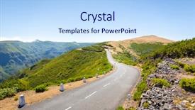  Presentation with hill road - PPT theme enhanced with road in mountains background and a light blue colored foreground