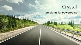  Presentation with forest road - Beautiful presentation theme featuring road in north forest backdrop and a sky blue colored foreground