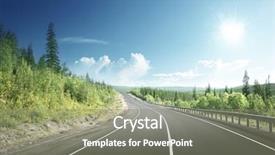  Presentation with landon the mountain road - Cool new PPT theme with road in north mountain forest backdrop and a gray colored foreground