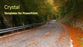  Presentation with forest road - Presentation featuring road-in-orange-forest background and a tawny brown colored foreground